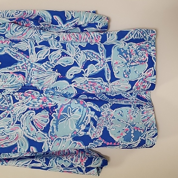 Lilly Pulitzer Preppy Dylan Tunic multi palm beach pop over blouse Size Medium - Picture 10 of 16